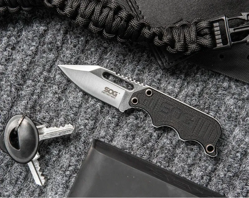 Couteau fixe de poche tactiques portable, autodéfense / EDC "SOG - Instinct mini G10 NB1002-CP'