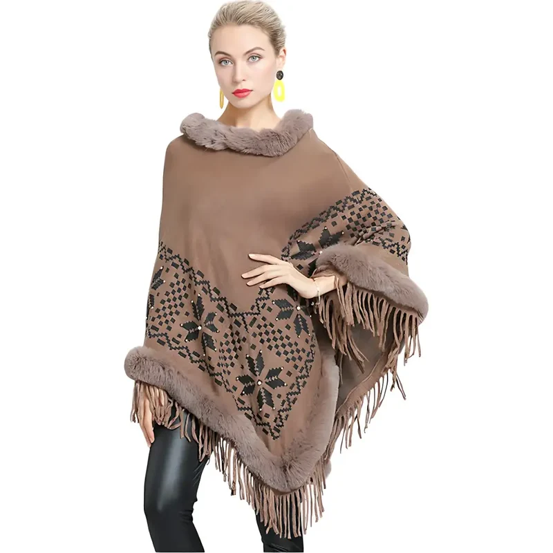 Poncho en polaire femme