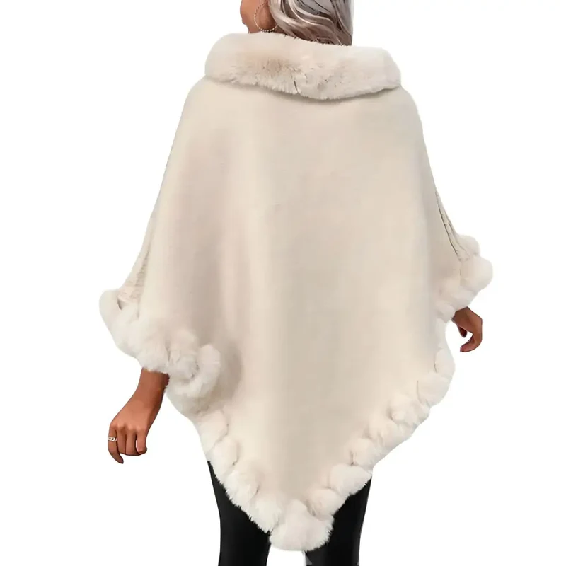 Poncho plaid polaire femme