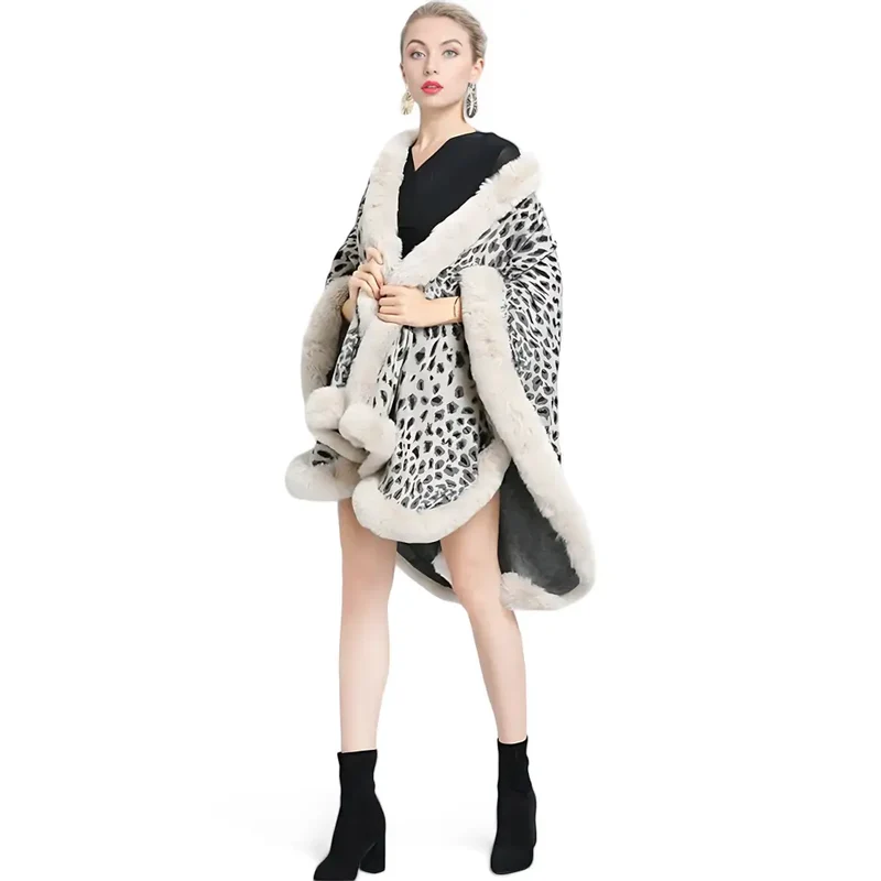 Poncho leopard femme