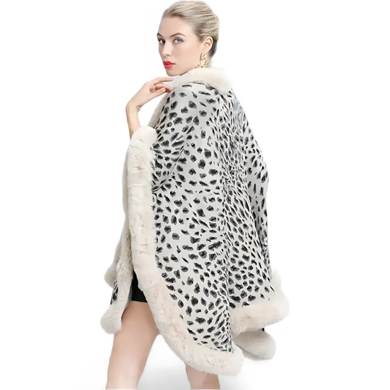 Poncho leopard femme