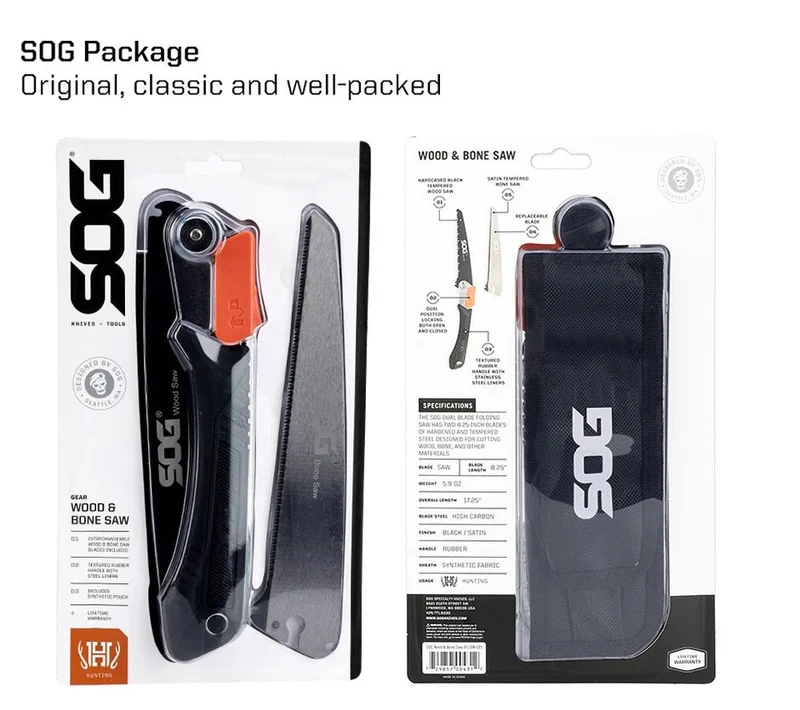Scie pliante pour la chasse et le bushcraft 265g "SOG - Wood & Bone saw"