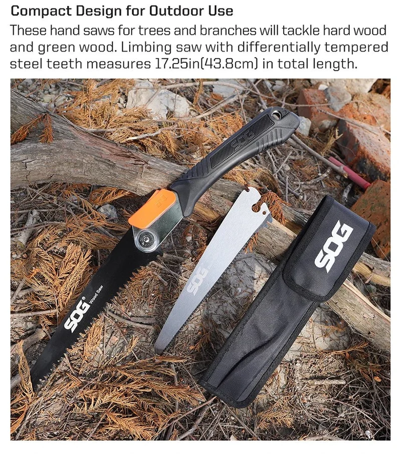 Scie pliante pour la chasse et le bushcraft 265g "SOG - Wood & Bone saw"