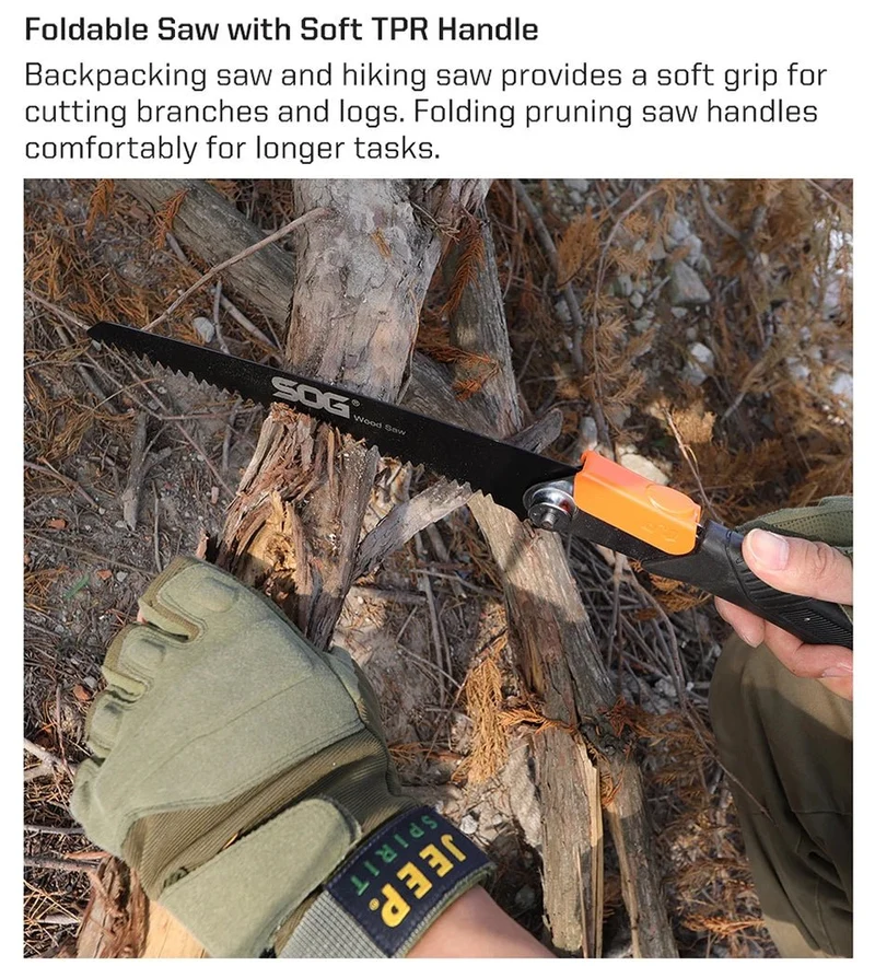 Scie pliante pour la chasse et le bushcraft 265g "SOG - Wood & Bone saw"