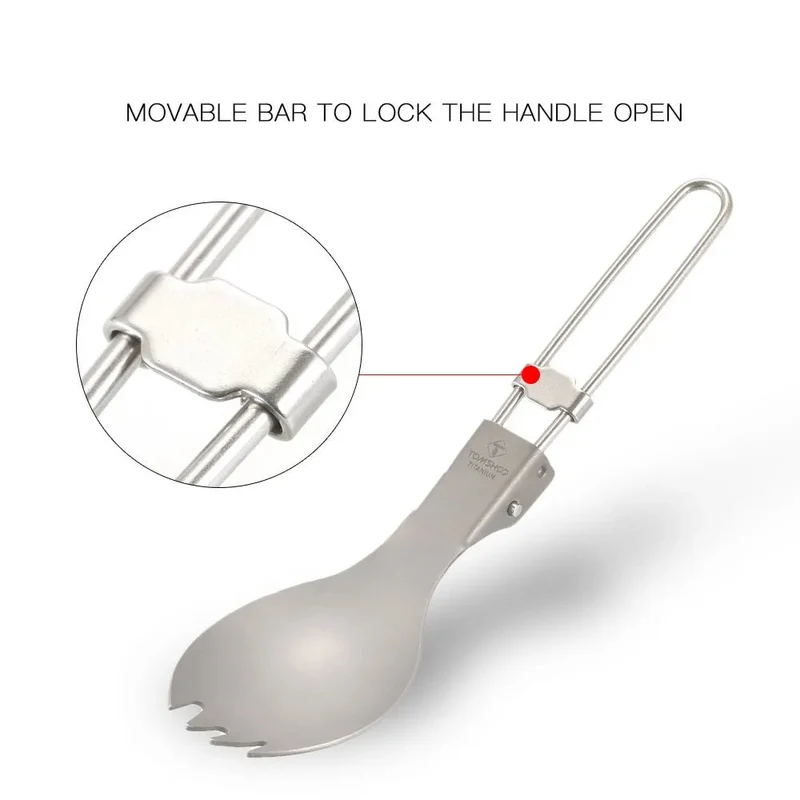 Cuillère-fourchette pliante en titane pour le camping et la randonnée "Tomshoo - Spoon-fork"