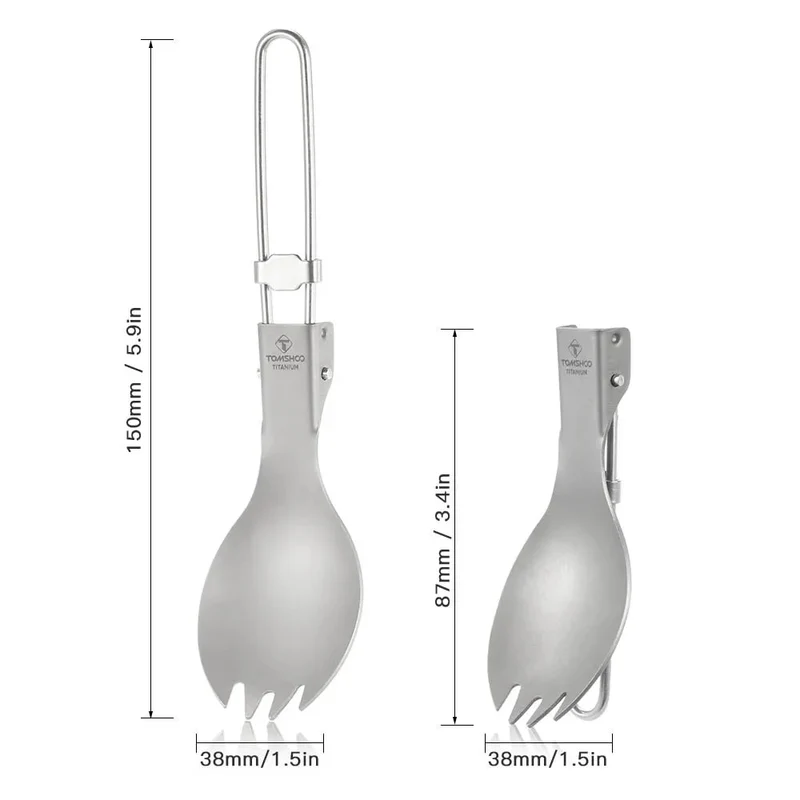 Cuillère-fourchette pliante en titane pour le camping et la randonnée "Tomshoo - Spoon-fork"