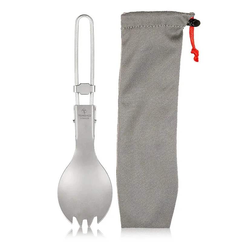 Cuillère-fourchette pliante en titane pour le camping et la randonnée "Tomshoo - Spoon-fork"