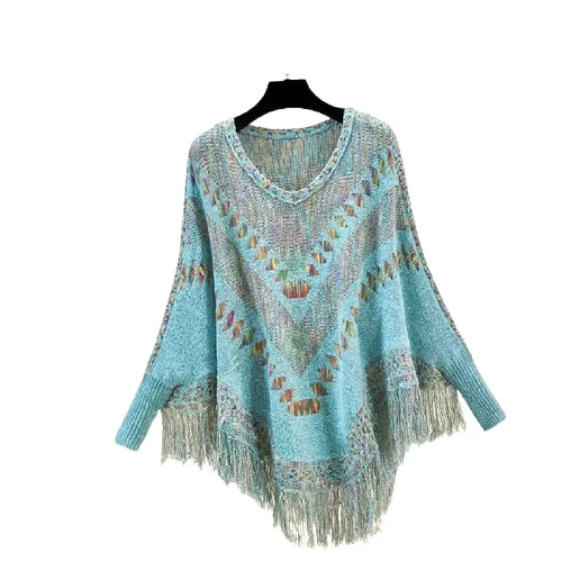 Poncho femme tricot