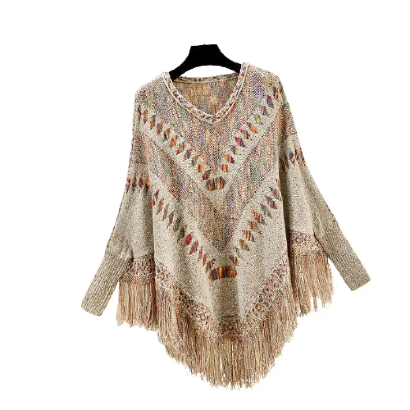 Poncho femme tricot