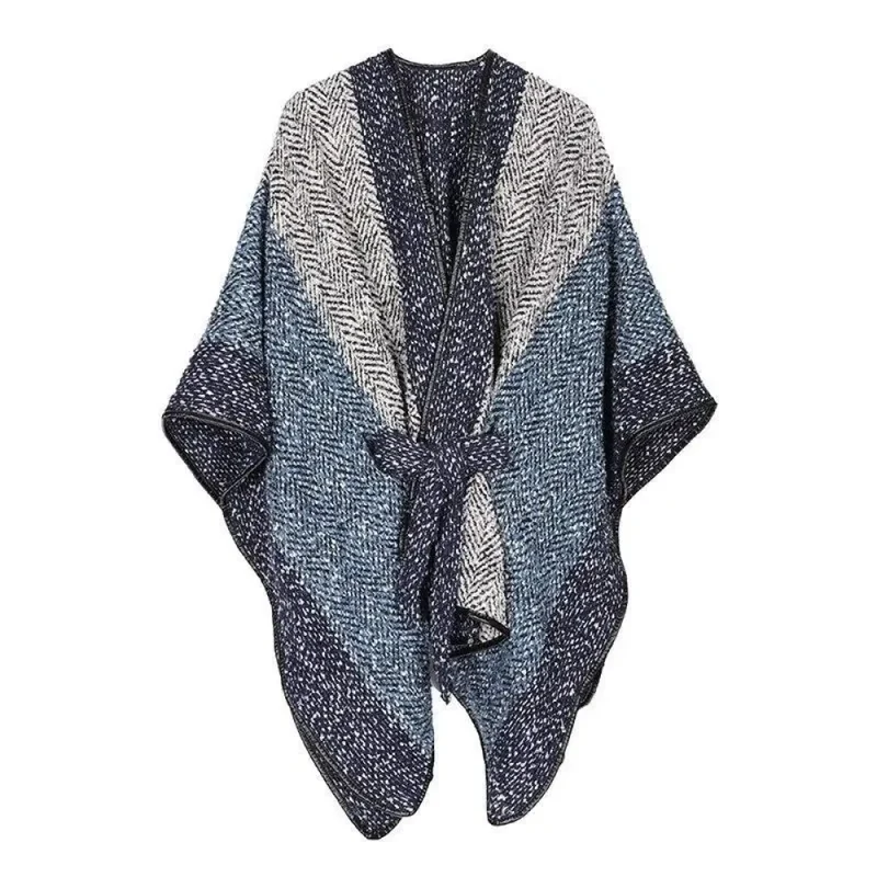 Poncho femme long