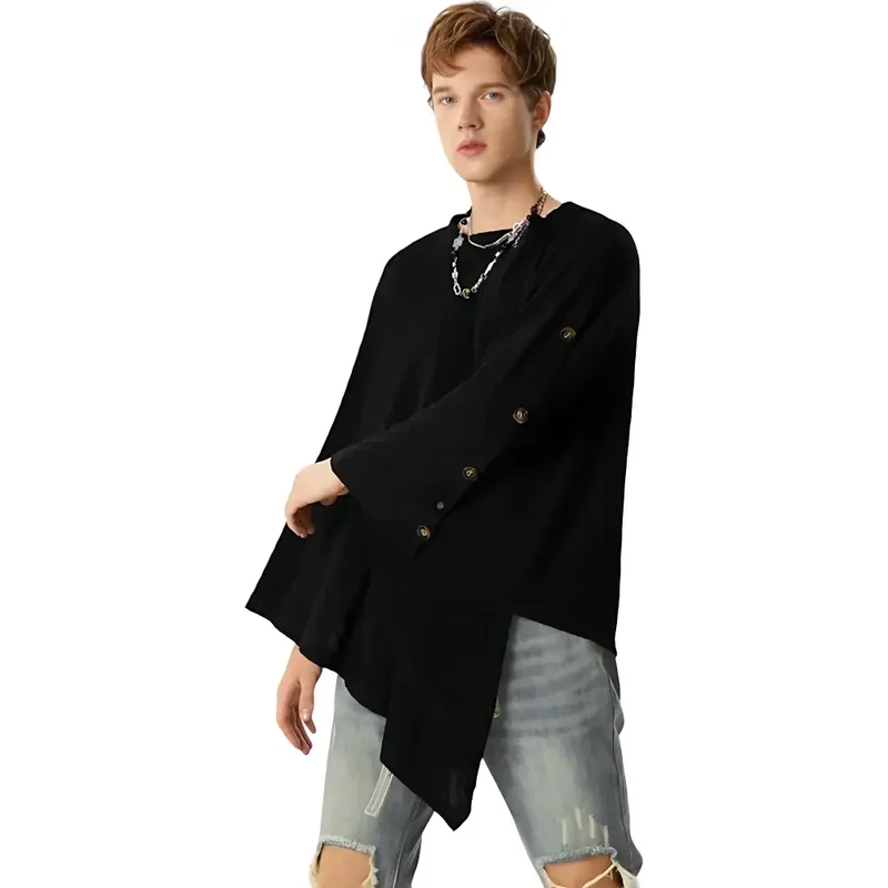 Poncho noir homme