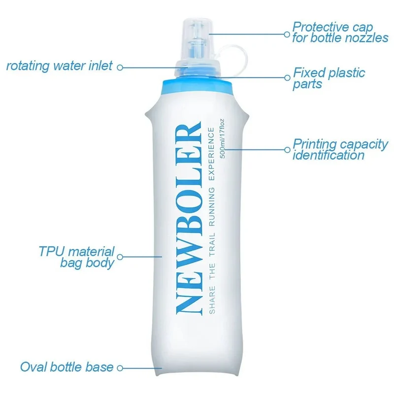 Flasque à eau souple pour la randonnée, running et trail "NEWBOLER - BOT003 series"