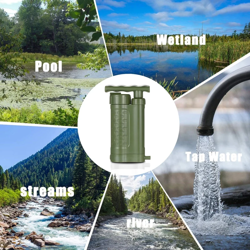 Système de Filtration / purificateur d'eau avec pompe manuelle 0.01 microns 230g "Tomshoo Outdoor - TM240-LS"