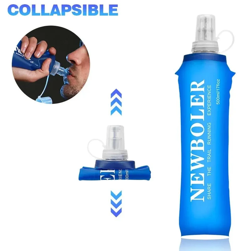 Flasque d'eau pliable souple pour le trekking, trail et running "NEWBOLER - BOT002"