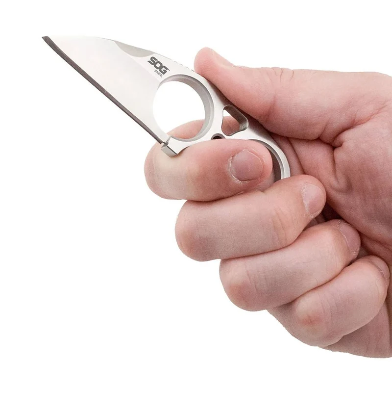 Mini-couteau à lame fixe EDC auto-défense survie avec étui "SOG - SNARL JB01K-CP"