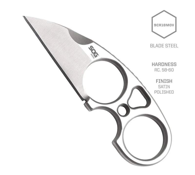 Mini-couteau à lame fixe EDC auto-défense survie avec étui "SOG - SNARL JB01K-CP"