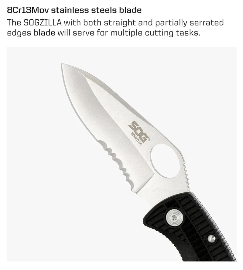 Couteau pliant EDC tactique militaire survie en plein air "SOG - Zilla SP02CP"