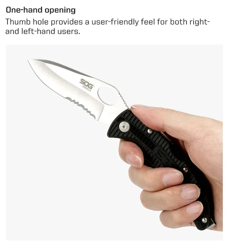 Couteau pliant EDC tactique militaire survie en plein air "SOG - Zilla SP02CP"