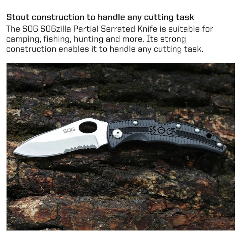 Couteau pliant EDC tactique militaire survie en plein air "SOG - Zilla SP02CP"