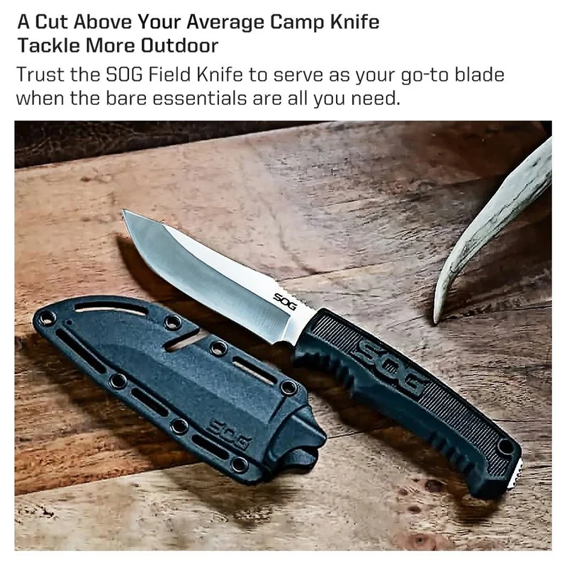 Couteau de bushcraft à lame fixe 7CR17MOV EDC / survie 160g "SOG - FK1001-CP"