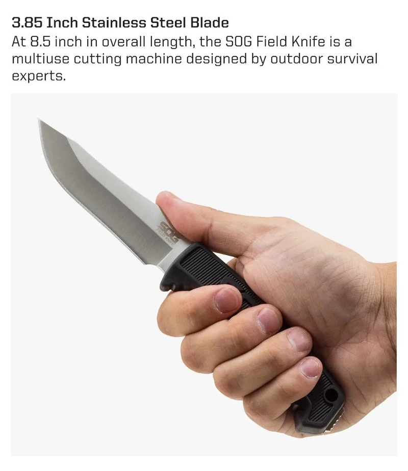 Couteau de bushcraft à lame fixe 7CR17MOV EDC / survie 160g "SOG - FK1001-CP"