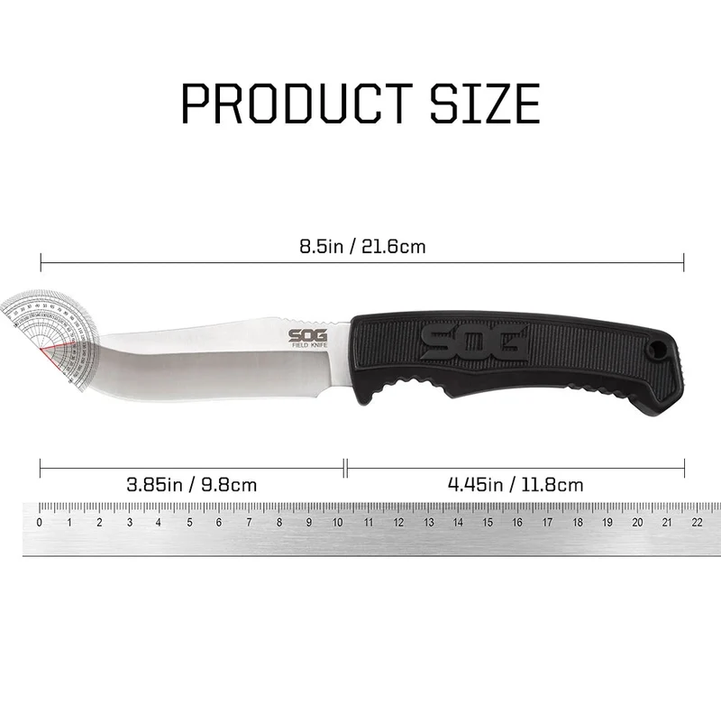 Couteau de bushcraft à lame fixe 7CR17MOV EDC / survie 160g "SOG - FK1001-CP"