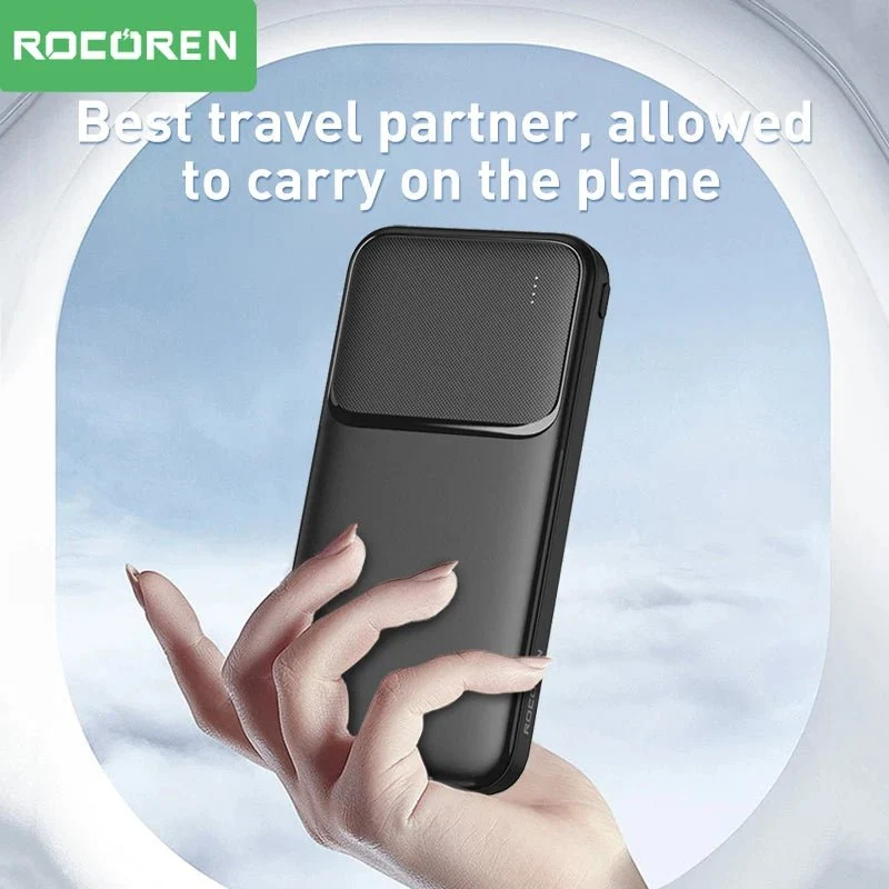 Batterie externe portable / power bank 10000 mAh charge rapide 210g "Rocoren - 10000 series"