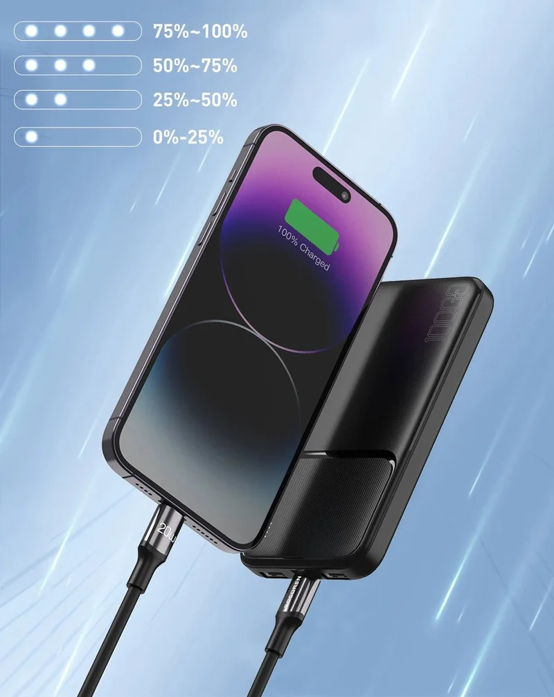 Batterie externe portable / power bank 10000 mAh charge rapide 210g "Rocoren - 10000 series"