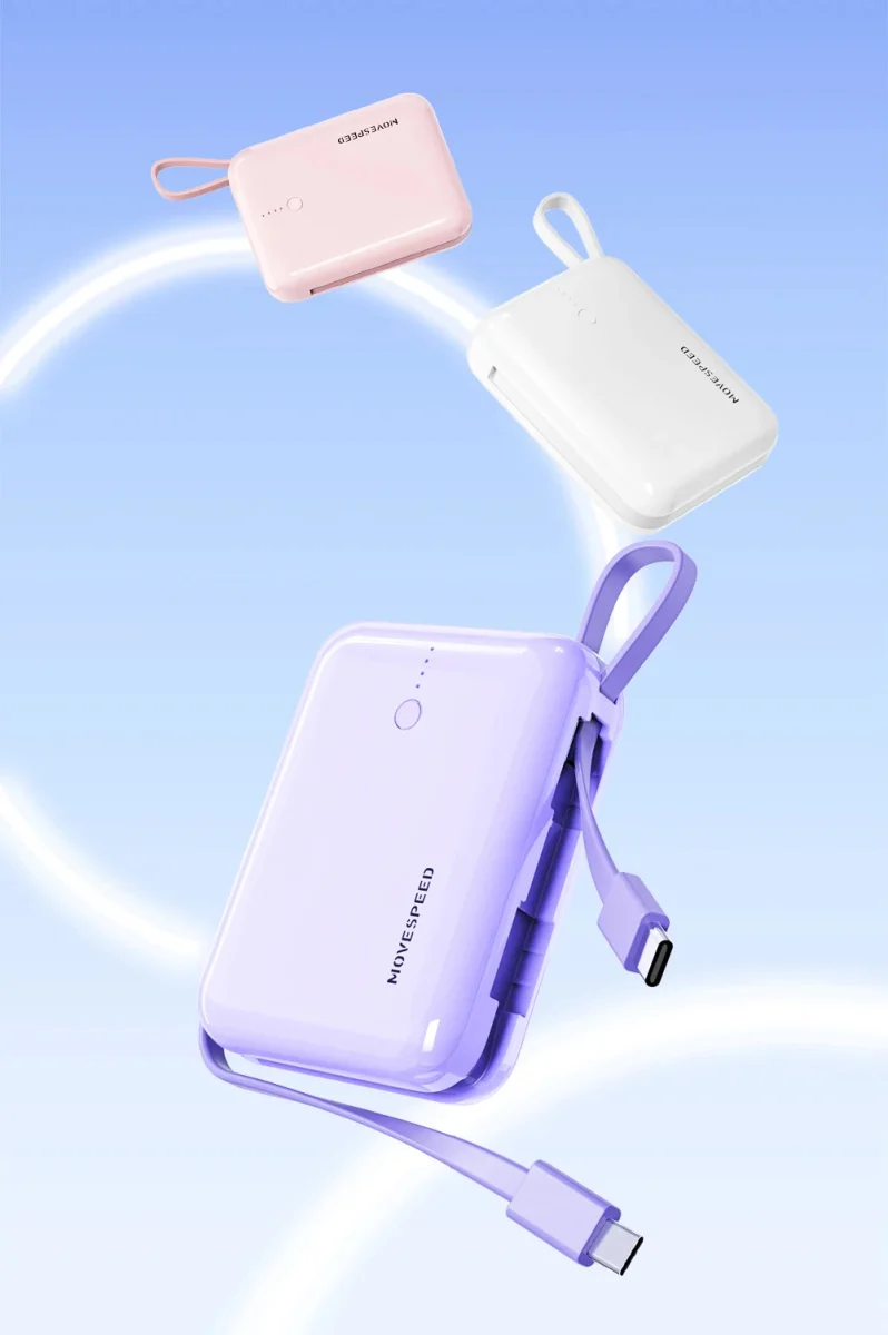 Mini-batterie externe / power bank 10000mAh avec câble Charge rapide 20W "MOVESPEED - Q10Plus"