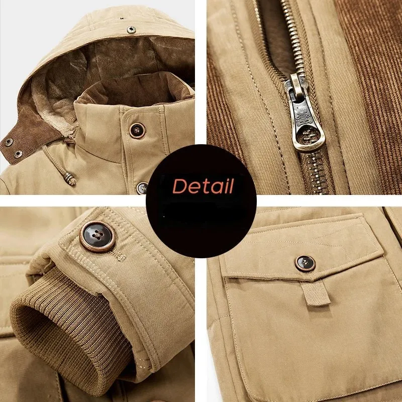 Parka d'hiver, manteau polaire avec capuche détachable pour homme 1,3kg "Lzlltt - Fs125"