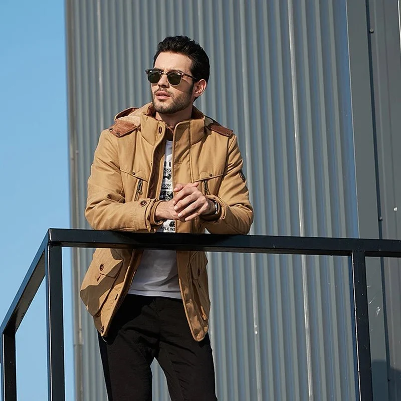 Parka d'hiver, manteau polaire avec capuche détachable pour homme 1,3kg "Lzlltt - Fs125"