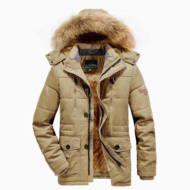 Parka d'hiver, manteau polaire avec capuche à fourrure pour homme 1,3kg "Lzlltt - Fs130"