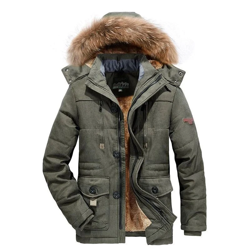 Parka d'hiver, manteau polaire avec capuche à fourrure pour homme 1,3kg "Lzlltt - Fs130"