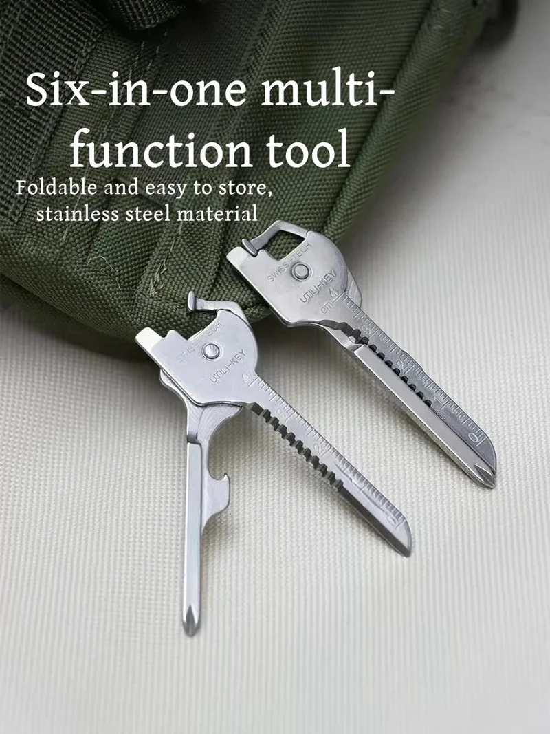 Outil pliant multifonction, ouvre-porte-clés, tournevis EDC 6 en 1 "Wildhik - Carry Key Chain"