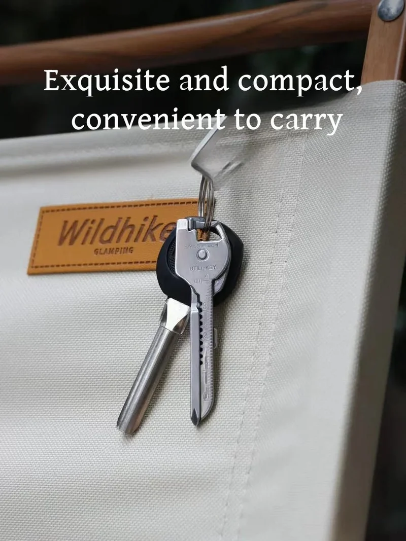 Outil pliant multifonction, ouvre-porte-clés, tournevis EDC 6 en 1 "Wildhik - Carry Key Chain"