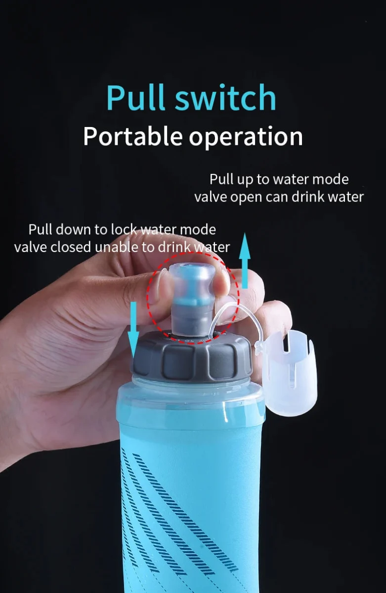 Flasque running d'hydratation sans BPA 48g avec bouchon à tirer ou rotatif 500ML "AONIJIE - SAFE SD24"