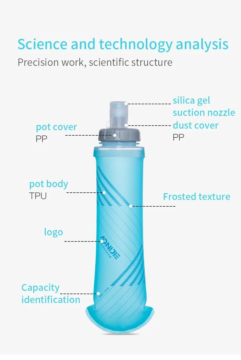 Flasque running d'hydratation sans BPA 48g avec bouchon à tirer ou rotatif 500ML "AONIJIE - SAFE SD24"