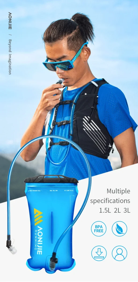 Poche à eau / réservoir d'hydratation sans BPA randonnée course à partir de 1,5L / 110g " Aonijie - SD62"