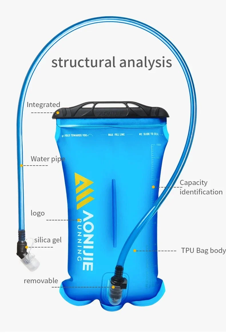 Poche à eau / réservoir d'hydratation sans BPA randonnée course à partir de 1,5L / 110g " Aonijie - SD62"