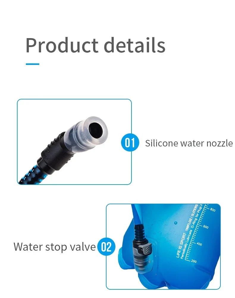 Poche à eau / réservoir d'hydratation sans BPA randonnée course à partir de 1,5L / 110g " Aonijie - SD62"