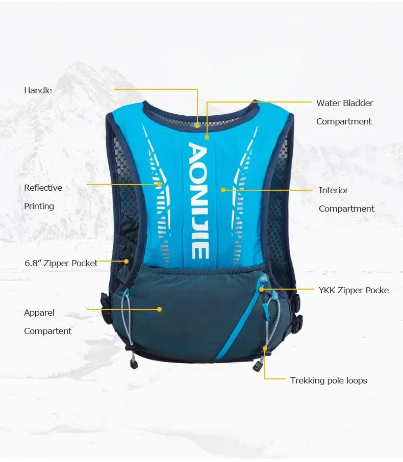 Sac d'hydratation pour le trail et la course à pied AGILE WRAP 5L 167g "AONIJIE - C9102"