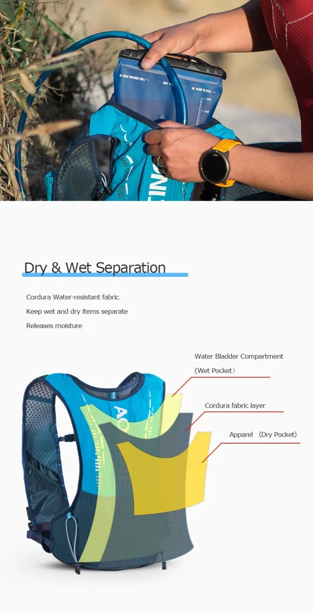 Sac d'hydratation pour le trail et la course à pied AGILE WRAP 5L 167g "AONIJIE - C9102"