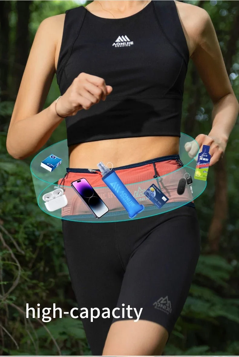 Ceinture de course d'hydratation pour le trail / running / marathon avec support pour téléphone portable "AONIJIE - W8101"