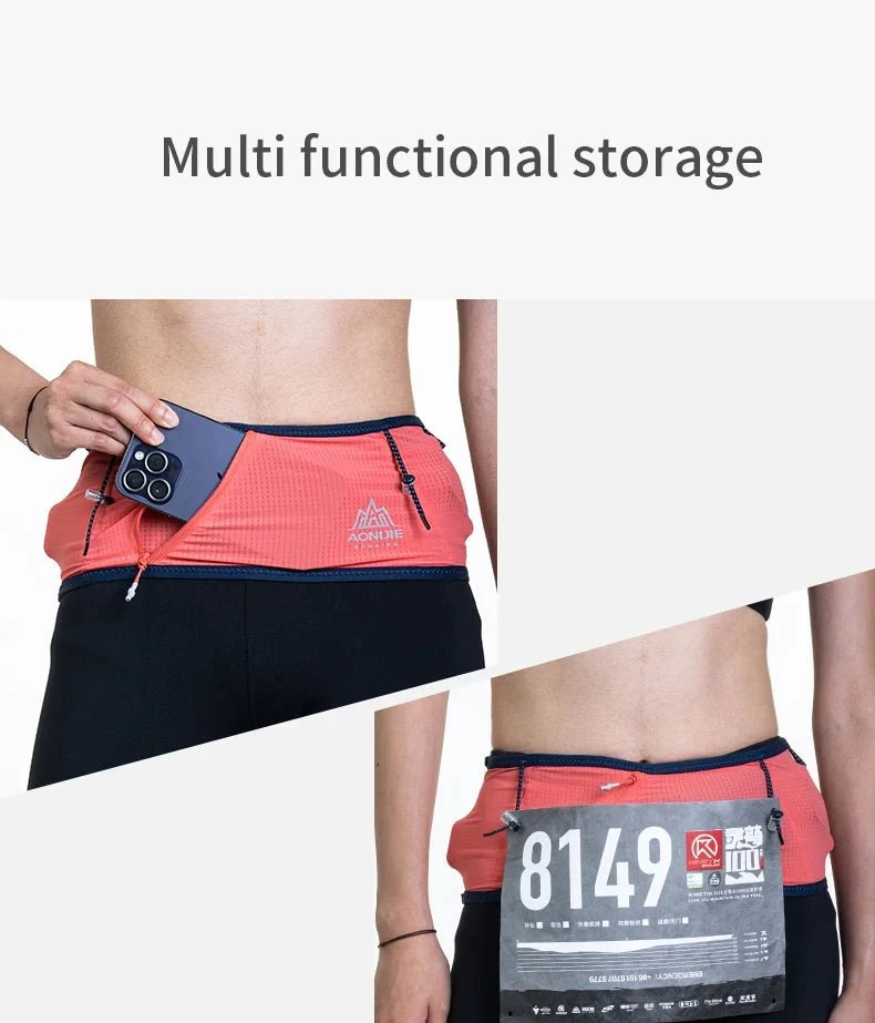 Ceinture de course d'hydratation pour le trail / running / marathon avec support pour téléphone portable "AONIJIE - W8101"