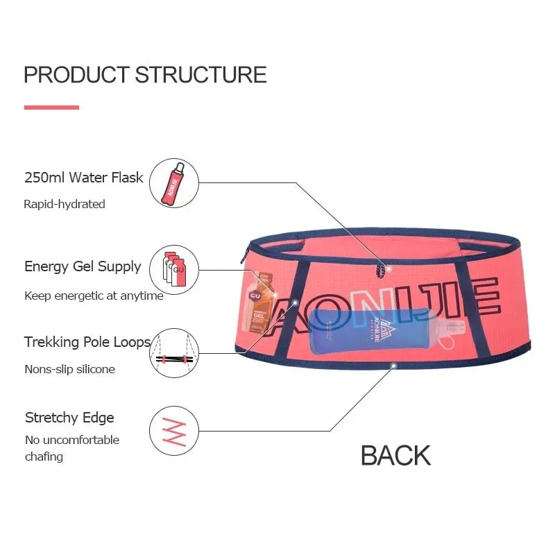 Ceinture de course d'hydratation pour le trail / running / marathon avec support pour téléphone portable "AONIJIE - W8101"