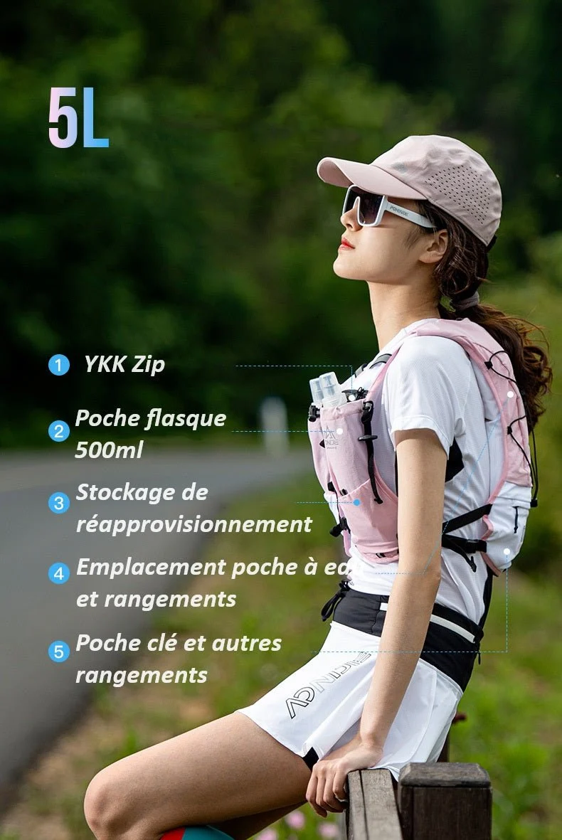 Sac d'hydratation pour le running et le trail 5L "Aonijie - C9113"