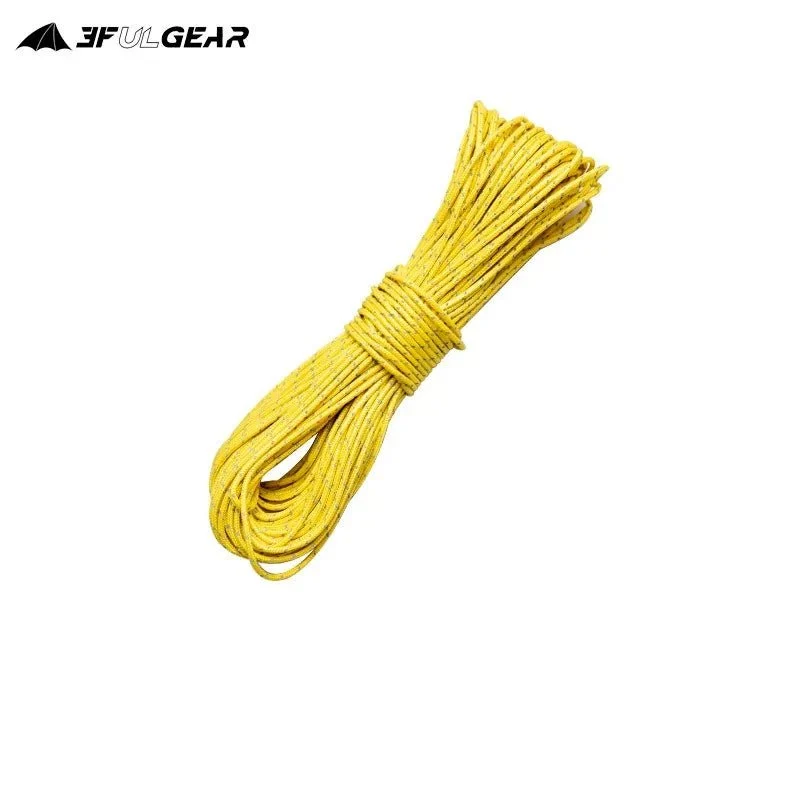 Cordelette réfléchissante en UHMWPE pour tente de bivouac / camping 1.5mm d'épaisseur 80g "3F UL GEAR - Wind Rope"