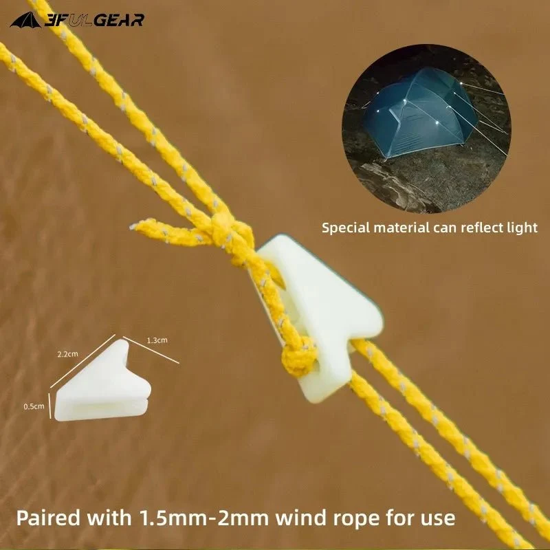 Cordelette réfléchissante en UHMWPE pour tente de bivouac / camping 1.5mm d'épaisseur 80g "3F UL GEAR - Wind Rope"
