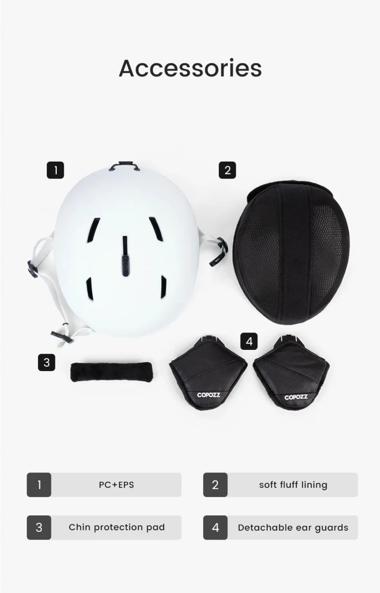 Casque de Ski / Snowboard, sports d'hiver pour adultes et enfants "COPOZZ - Ski Helmet Anti-Impact"