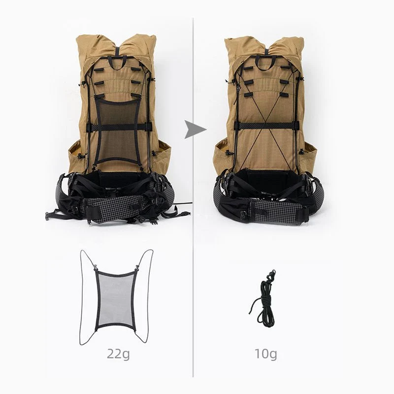 Sac à dos ultraléger / ultralight backpack 35L + 10L avec tissu imperméable UHMWPE 1kg "3F Ul Gear - Tianshan 45L"